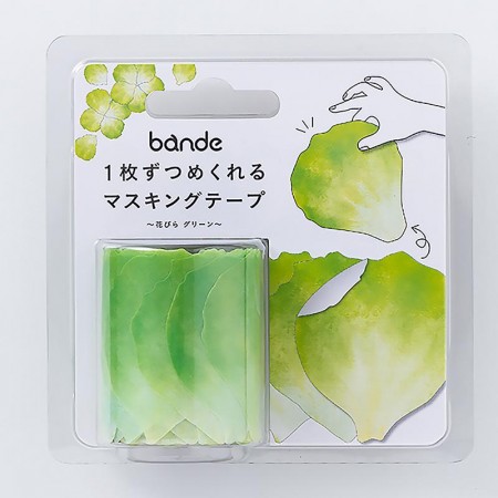 Bande 和紙貼紙 綠色花瓣 BDA005 花邊紙膠帶 造型紙膠帶